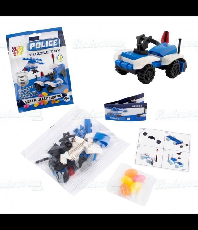 Sweet ‘n Fun Police Puzzle Toy Candy - Lego Giocattolo Con Caramelline