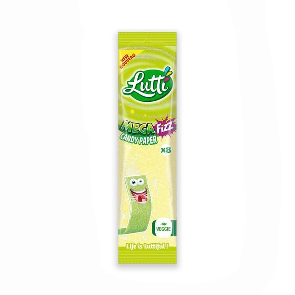 Lutti Mega Candy Paper Fizz Citron Pomme 15g