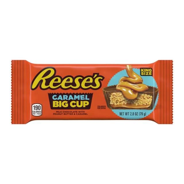 Reese's Big Cup King Size Peanut Butter Cups, Candy, Pack Caramel Milk Chocolate