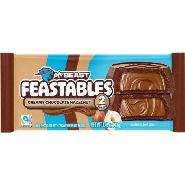 Mr Beast Feastables Creamy Chocolate Hazelnut Cups